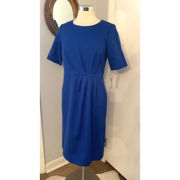 Pendleton Dress Royal Blue Wool Short Sleeve career office Sheath NWT 8 M Classy - Picture 11 of 12